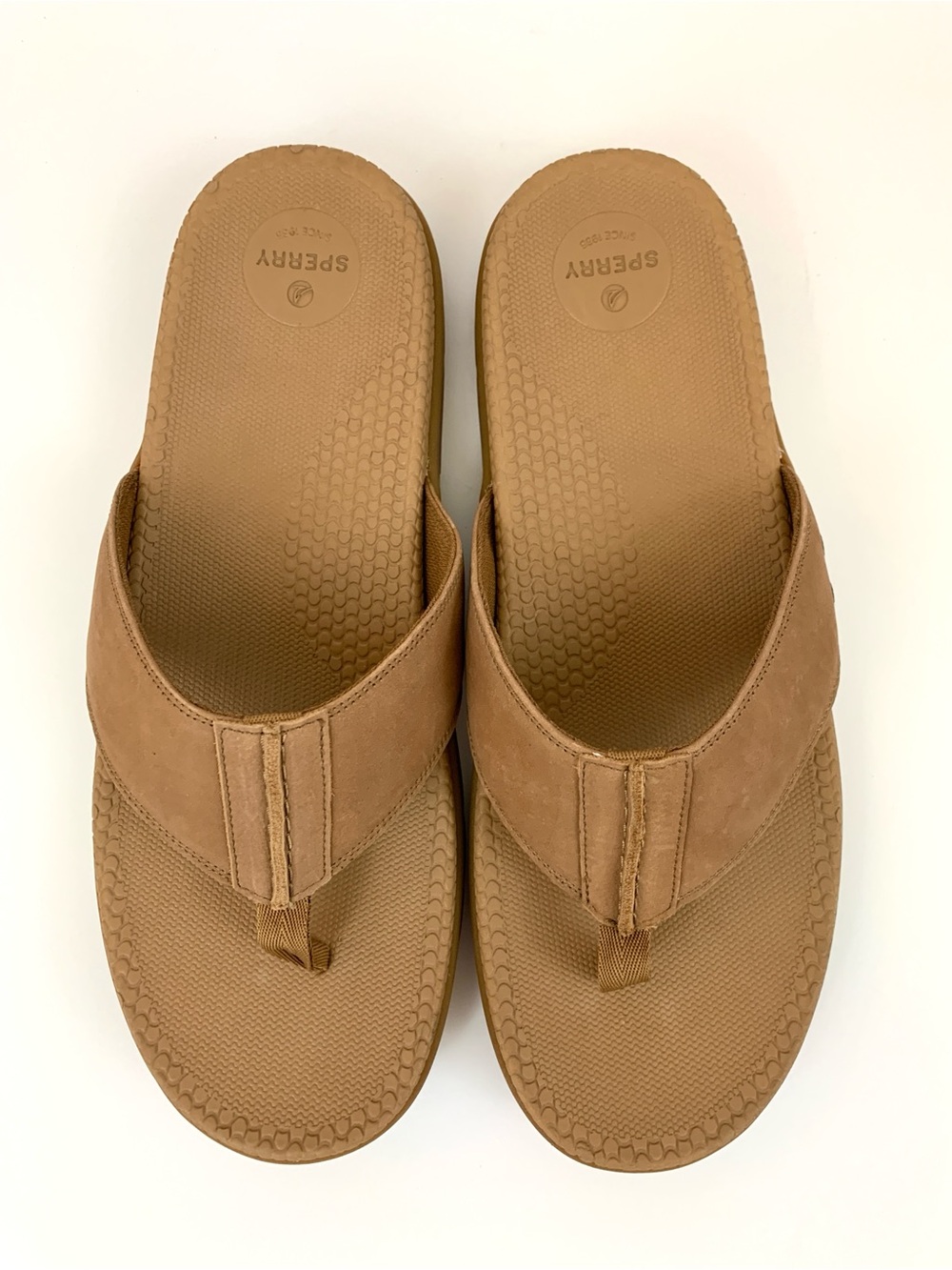 Sperry Santa Cruz II Men's Tan Leather Thong Sandals - Picture 3 of 9